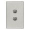 Saturn Series, push-button Switch LED, 2 Gang, 250V, 16AX/20A - Horizon Silver
