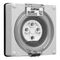 Clipsal - 56 Series, Socket Outlet, Surface 4 PIN Round 20A Less Enclosure - Grey