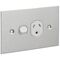 Metal Plate Series, Switched Socket Single, Bsl Round Earth - White Electric