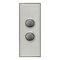 Saturn Series, push-button Switch LED Architrave, 2 Gang, 250V, 16AX/20A - Horizon Silver