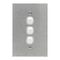 Metal Plate Series, Flush Switch, 3 Gang, 250VAC, 10A, Range, BSL Style, Standard, Vert - Black