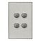 Saturn Series, push-button Switch, 4 Gang, 250V, 16AX/20A - Horizon Silver