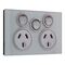 Saturn Series, Twin Switched Socket Outlet, 250V, 10A with Extra Switch - Ocean Mist