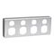 Classic C2000 Series, Socket Outlet Cover Plate, 4 Gang, 2 Pole, for Quad Switched Socket - Black
