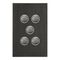 Saturn Series, push-button Switch LED, 5 Gang, 250V, 16AX/20A - Horizon Black