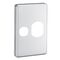 Classic C2000 Series, Socket Outlet Cover Plate, Vertical Mount for Single Switched Socket, New Design - Brushed Aluminium