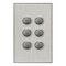 Saturn Series, push-button Switch LED, 6 Gang, 250V, 16AX/20A - Horizon Silver