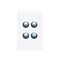 Saturn Series, push-button Switch LED, 4 Gang, 250V, 16AX/20A - Pure White