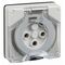 Clipsal - 56 Series, Socket Outlet, Surface 3 Pole Round 32A Less Enclosure - Grey
