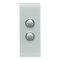 Saturn Series, push-button Switch LED Architrave, 2 Gang, 250V, 16AX/20A - Ocean Mist