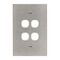 Metal Plate Series, Switch Grid Plate and Cover, 4 Gang, BSL Style, Less Mechanism, Over Size - White Electric
