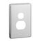 Classic C2000 Series, Socket Outlet Cover Plate, Horizontal Mount, for Single Socket - Brushed Aluminium