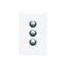 Saturn Series, push-button Switch LED, 3 Gang, 250V, 16AX/20A - Pure White