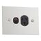 Metal Plate Series, Switched Socket Single, Bsl Style Stainless Steel - Black