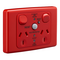 Medilec, Switched Socket, Twin 10A RCD 10mA - Red