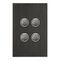 Saturn Series, push-button Switch LED, 4 Gang, 250V, 16AX/20A - Horizon Black