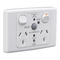 Medilec, Switched Socket, Twin 10A RCD 10mA - White Electric