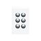 Saturn Series, Switch Cover, 6 Gang - Horizon Silver