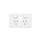 Classic C2000 Series, Switched Socket Outlet, Twin, 250V, 10A, Removable Extra Switch Aperture - Black