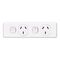 Classic C2000 Series, Switched Socket Outlet, Twin, 250V, 10A, Skirt Mount, 2 Pole - White Electric