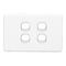 Classic C2000 Series, Flush Switch, 4 Gang, 250VAC, 10A, Standard, Horizontal - White Electric