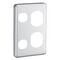 Classic C2000 Series, Socket Outlet Cover Plate, Vertical Mount, for Twin Vertical Switched Socket - Brushed Aluminium