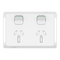Pro Series, Twin Power Point Skin, Horizontal Mount, 250V, 15A, Clip-On - Extra Vivid White