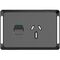 Pro Series, Single Power Point Skin, Horizontal Mount, 250V, 15A, Clip-On - Black