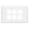 Classic C2000 Series, Switch Plate Cover, 6 Gang - White Electric