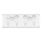 Pro Series, Quad Power Point Skin with 2 extra switches, Horizontal Mount, 250V, 10A, Clip-On - Extra Vivid White