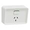 Clipsal Iconic Outdoor, Single Switched Socket Outlet, Horizontal, 10A, 250V - Extra Vivid White