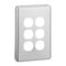 Classic C2000 Series, Switch Plate Cover, 6 Gang - Brushed Aluminium