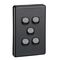 Classic C2000 Series, Flush Switch, 5 Gang, 250VAC, 10A, Standard, Vertical - Black