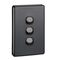 Classic C2000 Series, Flush Switch, 3 Gang, 250VAC, 10A, Vertical - Black