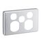 Classic C2000 Series, Socket Outlet Cover Plate, Horizontal Mount for Twin Switched Socket - Brushed Aluminium