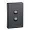 Classic C2000 Series, Flush Switch, 2 Gang, 250VAC, 10A, Standard, Vertical - Black