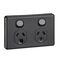 Classic C2000 Series, Switched Socket Outlet, Twin, 250V, 10A, 2 Pole - Black