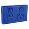 Classic C2000 Series, Switched Socket Outlet, Twin, 250V, 10A - Dark Blue