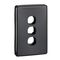 Classic C2000 Series, Switch Grid Plate and Cover, 3 Gang, Less Mechanism - Black