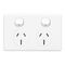 Classic C2000 Series, Switched Socket Outlet, Twin, 250V, 15A - White Electric
