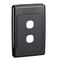 Classic C2000 Series, Flush Switch, Architrave Size, 2 Gang, 250V, 10A - Black