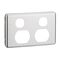 Classic C2000 Series, Socket Outlet Cover Plate, Vertical Mount for C2025V Twin Switched Socket - Brushed Aluminium