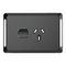 Pro Series, Single Power Point Skin, Horizontal Mount, 250V, 10A, Clip-On - Black