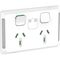 Pro Series, Twin Power Point Skin, Horizontal Mount, Power Indicator, 250V, 10A - Extra Vivid White