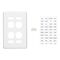 Classic C2000 Series, Switch Plate Cover, Metal Finish, 4 Gang, Vertical Mount, with ID Window - Brushed Aluminium