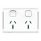 Pro Series, Twin Power Point, Horizontal Mount, 250V, 15A - Extra Vivid White