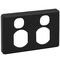 Classic C2000 Series, Socket Outlet Cover Plate, Horizontal Mount for Twin Switched Socket - Black