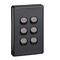 Classic C2000 Series, Flush Switch, 6 Gang, 250VAC, 10A, Standard, Vertical - Black