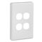Classic C2000 Series, Switch Plate Cover, 4 Gang - White Electric