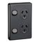 Classic C2000 Series, Switched Socket Outlet, Twin, 250V, 10A, Vertical - Black